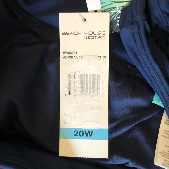 Beach House Plus Size Paloma Beach Solids Blake Adjustable Swim Short Navy 20W - Picture 8 of 9